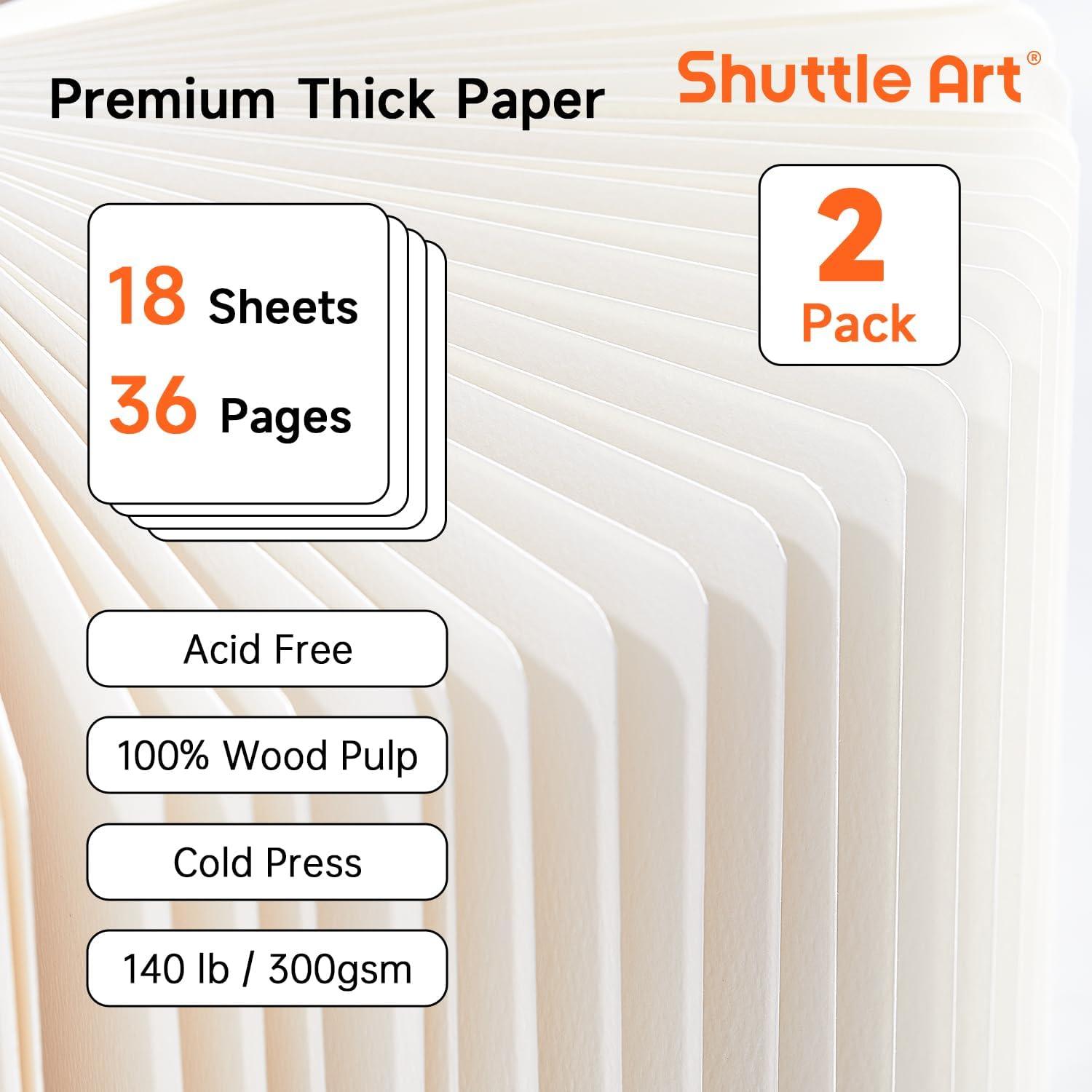 imageShuttle Art Acrylic Paint Marker Journal 30 Sheets 394x394 Watercolor Journal with 140LB 300 GSM Watercolor Paper for Acrylic Markers ampamp Watercolor236236 in