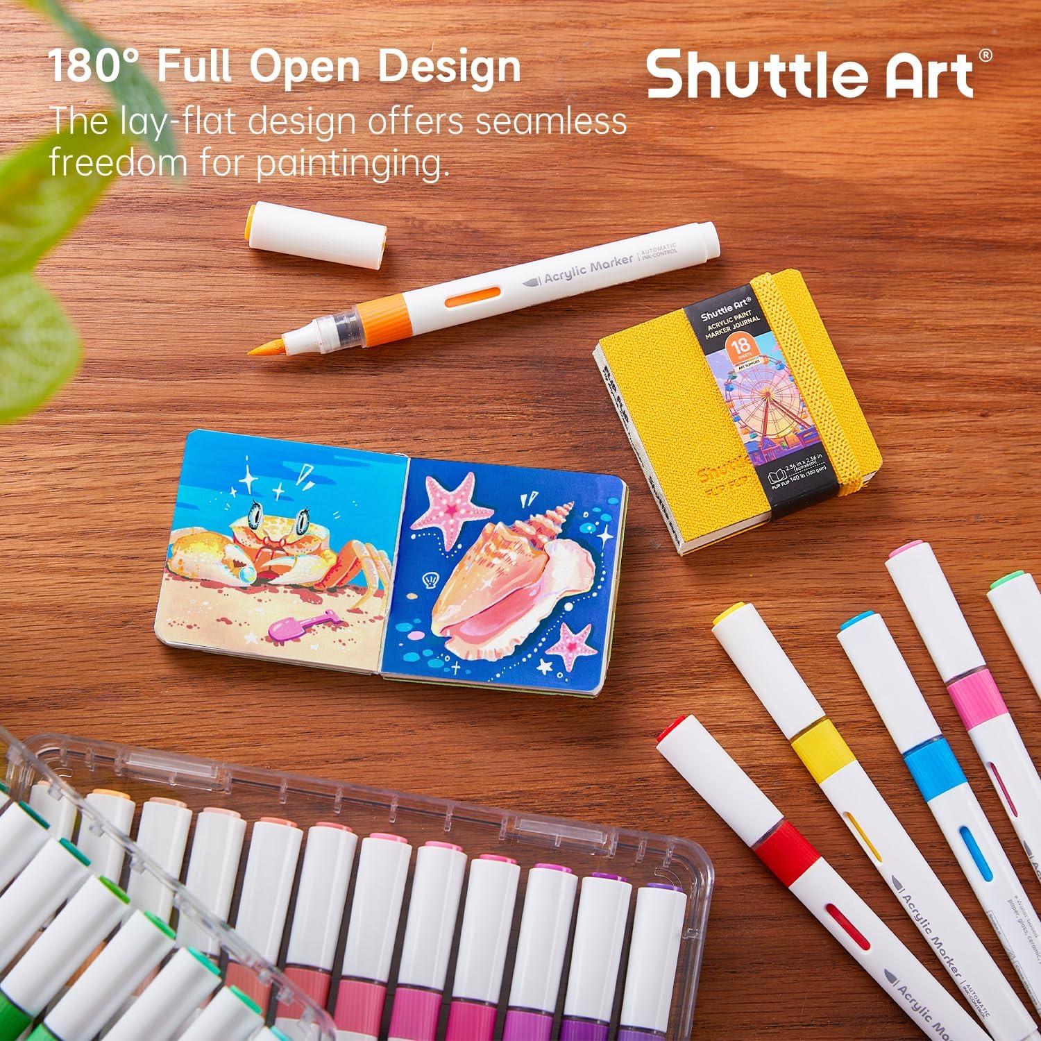 imageShuttle Art Acrylic Paint Marker Journal 30 Sheets 394x394 Watercolor Journal with 140LB 300 GSM Watercolor Paper for Acrylic Markers ampamp Watercolor236236 in