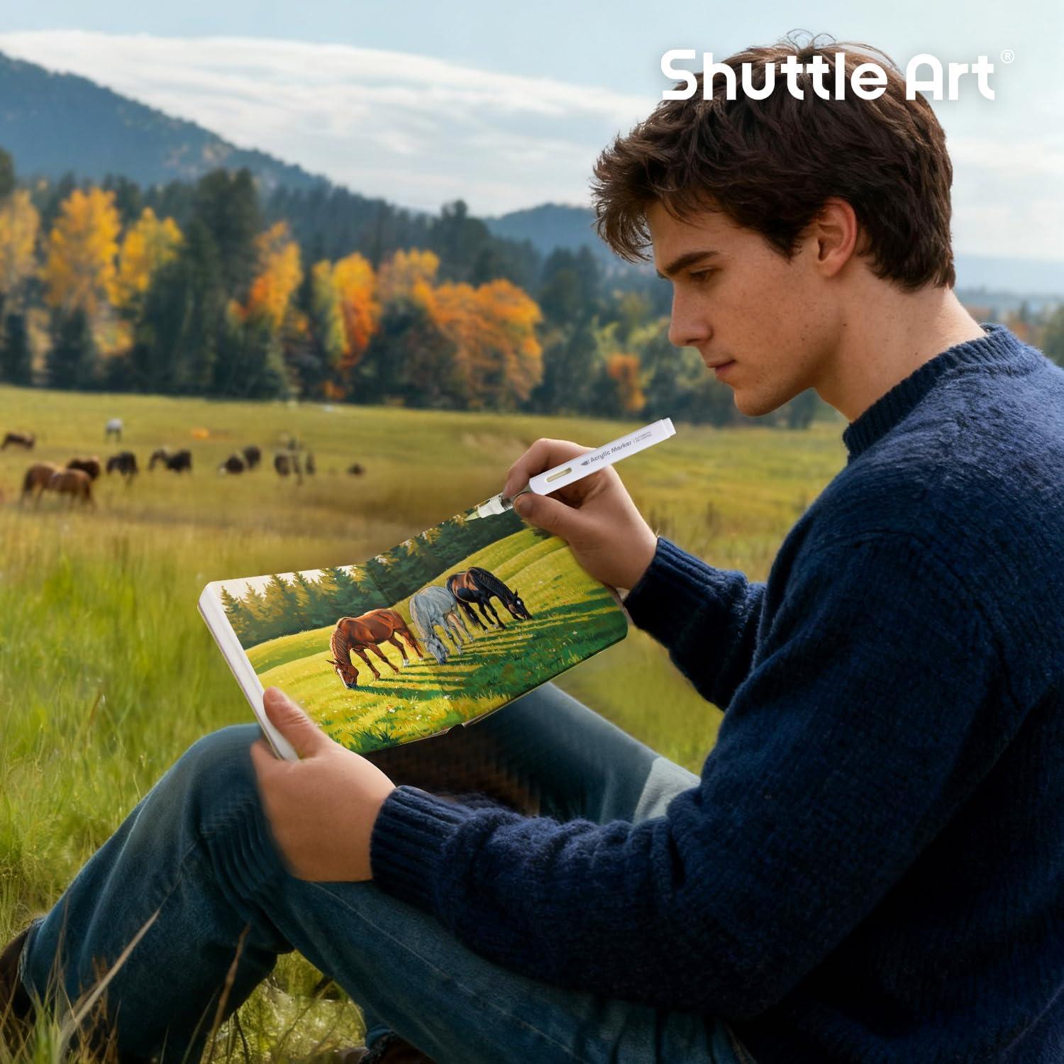 imageShuttle Art Acrylic Paint Marker Journal 30 Sheets 394x394 Watercolor Journal with 140LB 300 GSM Watercolor Paper for Acrylic Markers ampamp Watercolor236236 in