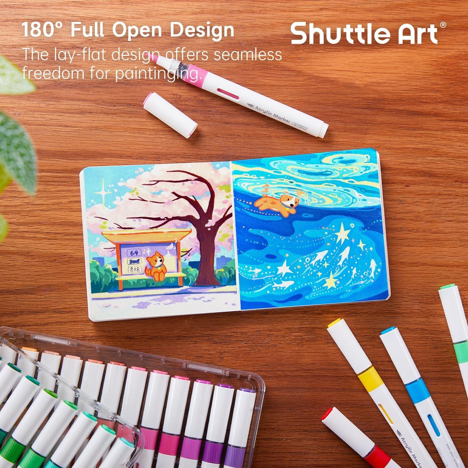 imageShuttle Art Acrylic Paint Marker Journal 30 Sheets 394x394 Watercolor Journal with 140LB 300 GSM Watercolor Paper for Acrylic Markers ampamp Watercolor394394 in