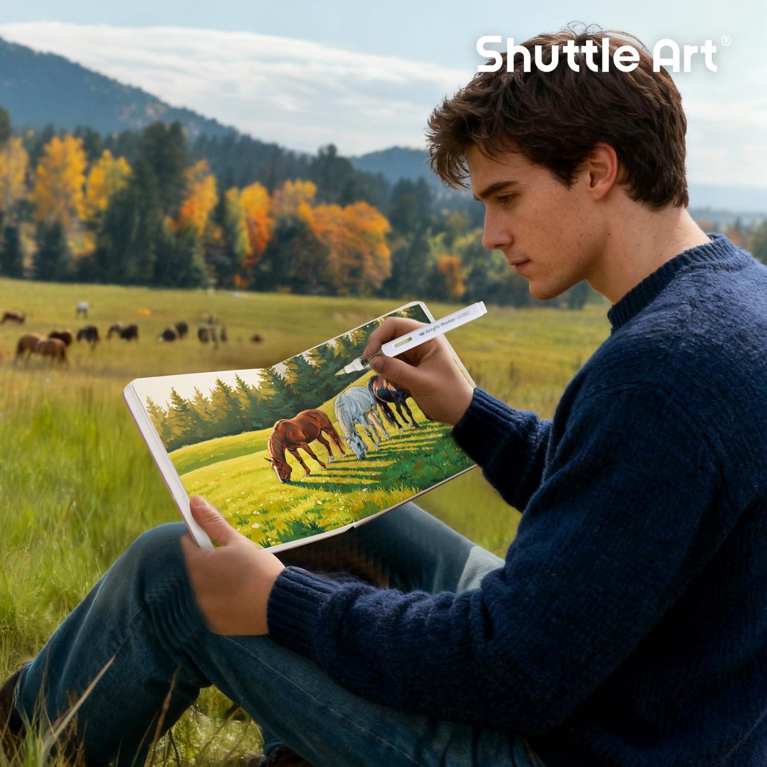 imageShuttle Art Acrylic Paint Marker Journal  30 Sheets 394x394 Watercolor Journal with 140LB 300 GSM Watercolor Paper for Acrylic Markers ampamp Watercolor551551 in