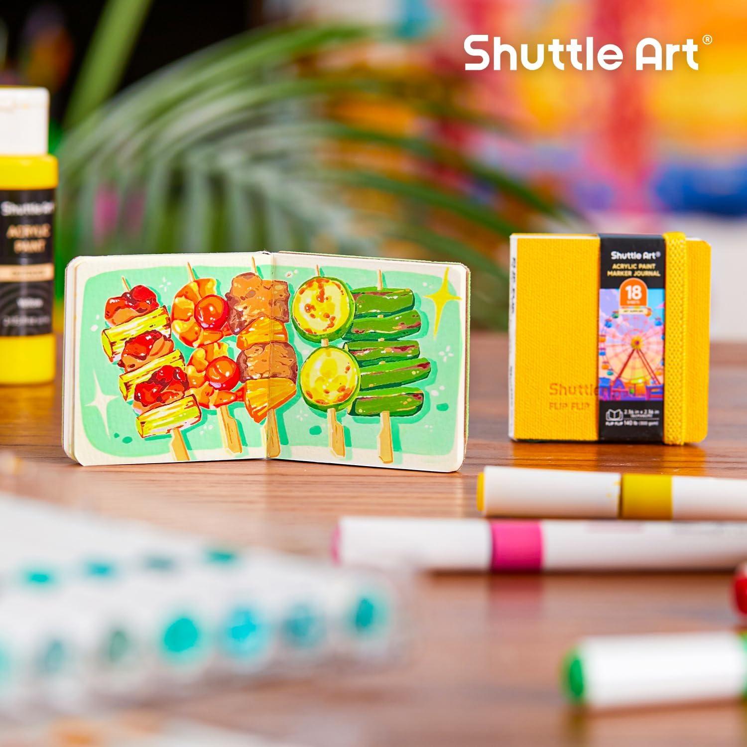 imageShuttle Art Acrylic Paint Marker Journal 30 Sheets 394x394 Watercolor Journal with 140LB 300 GSM Watercolor Paper for Acrylic Markers ampamp Watercolor236236 in