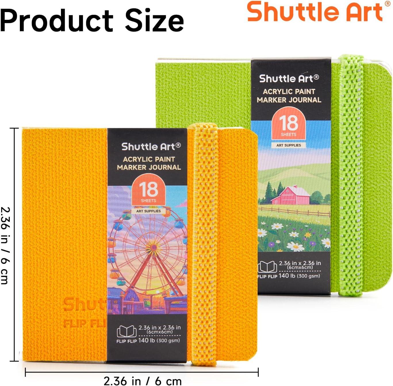 imageShuttle Art Acrylic Paint Marker Journal 30 Sheets 394x394 Watercolor Journal with 140LB 300 GSM Watercolor Paper for Acrylic Markers ampamp Watercolor236236 in