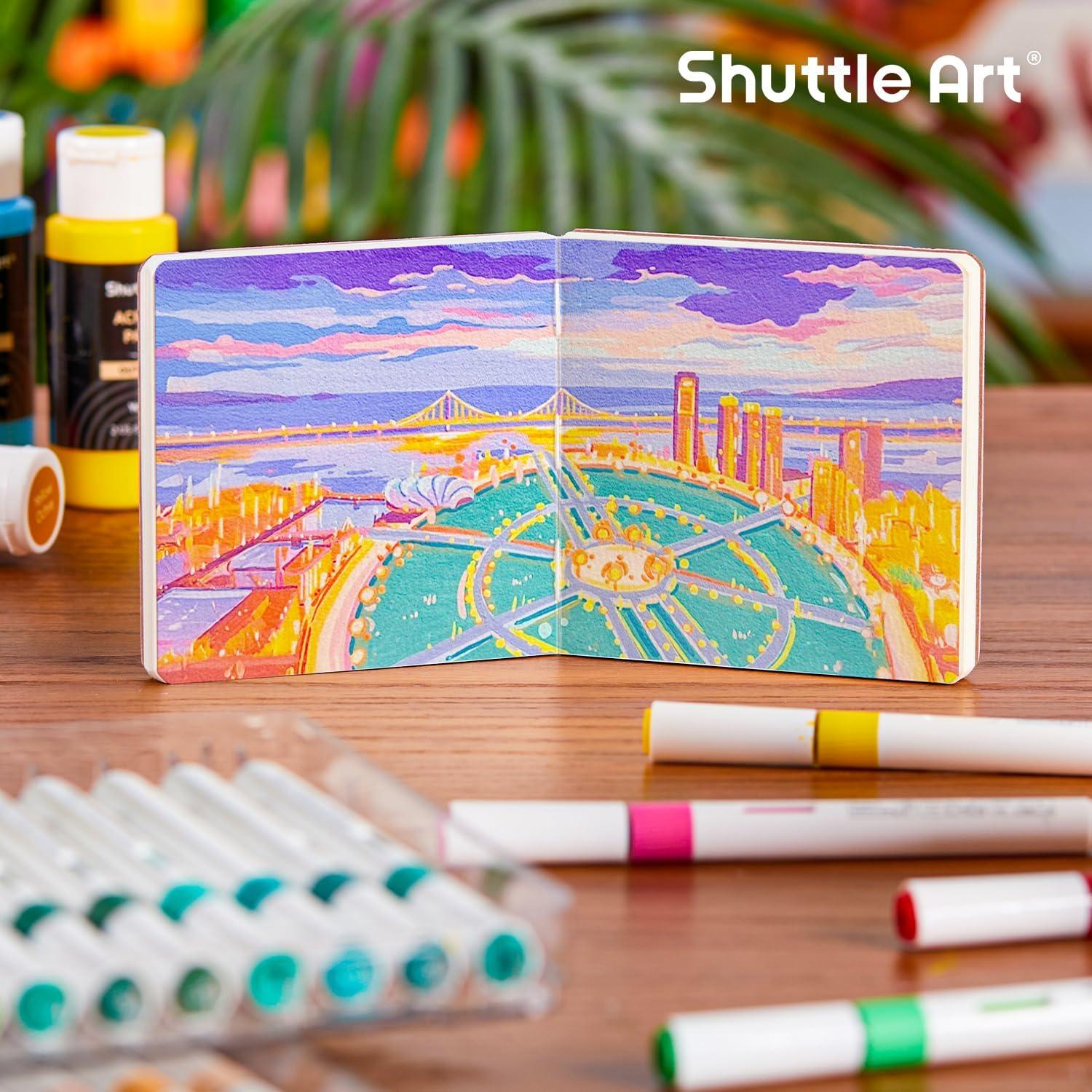 imageShuttle Art Acrylic Paint Marker Journal 30 Sheets 394x394 Watercolor Journal with 140LB 300 GSM Watercolor Paper for Acrylic Markers ampamp Watercolor394394 in