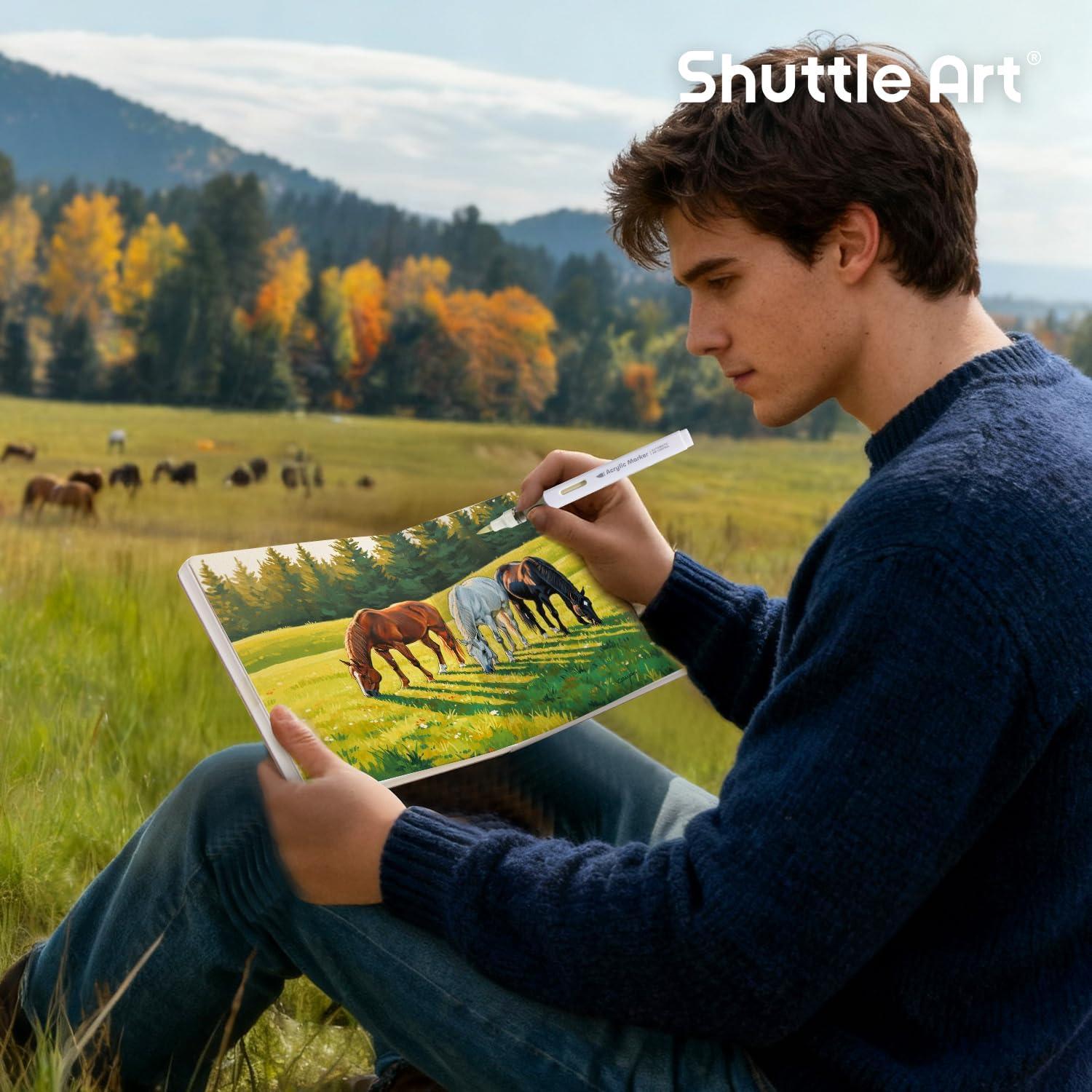 imageShuttle Art Acrylic Paint Marker Journal 30 Sheets 394x394 Watercolor Journal with 140LB 300 GSM Watercolor Paper for Acrylic Markers ampamp Watercolor394394 in