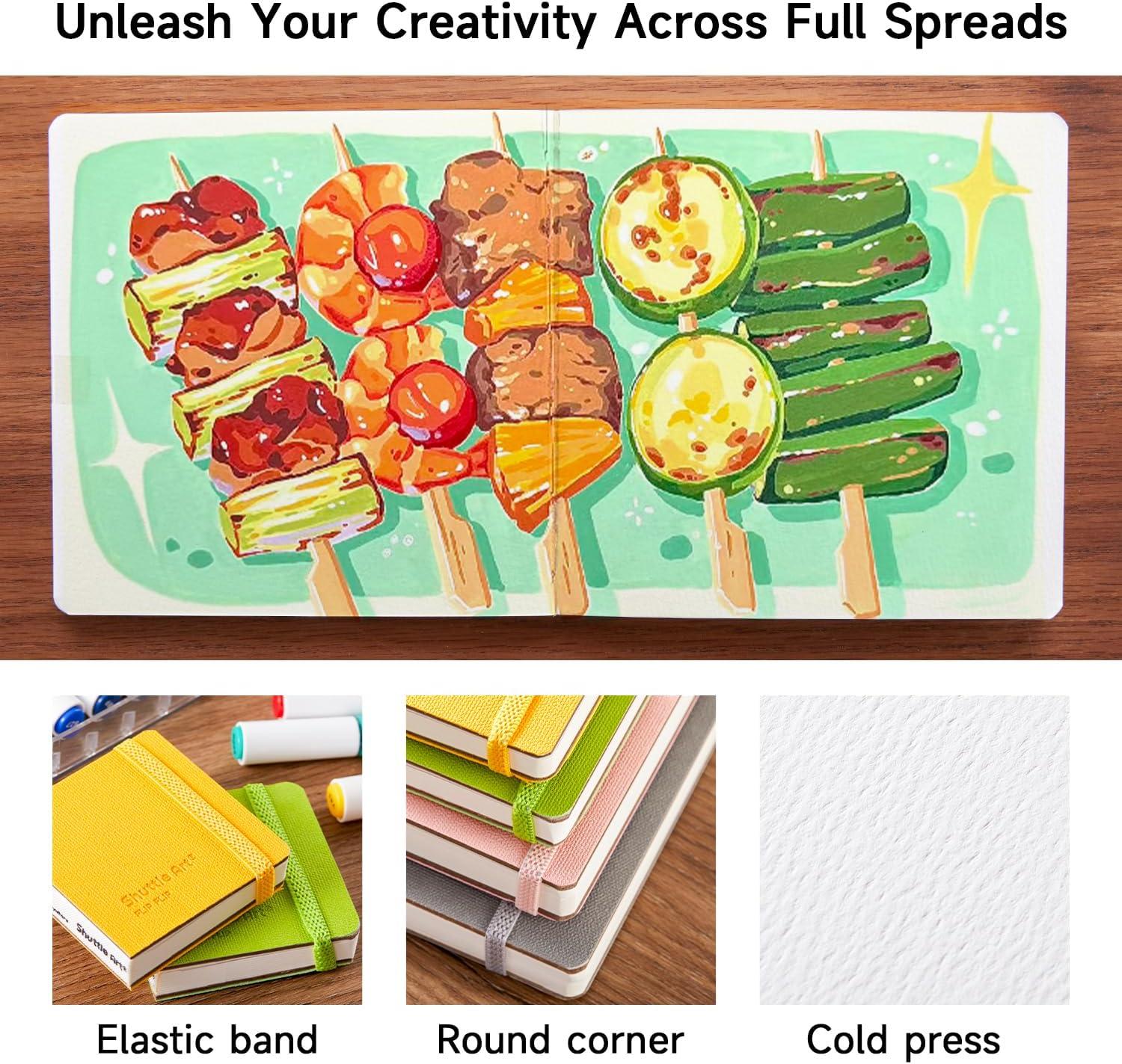 imageShuttle Art Acrylic Paint Marker Journal 30 Sheets 394x394 Watercolor Journal with 140LB 300 GSM Watercolor Paper for Acrylic Markers ampamp Watercolor236236 in