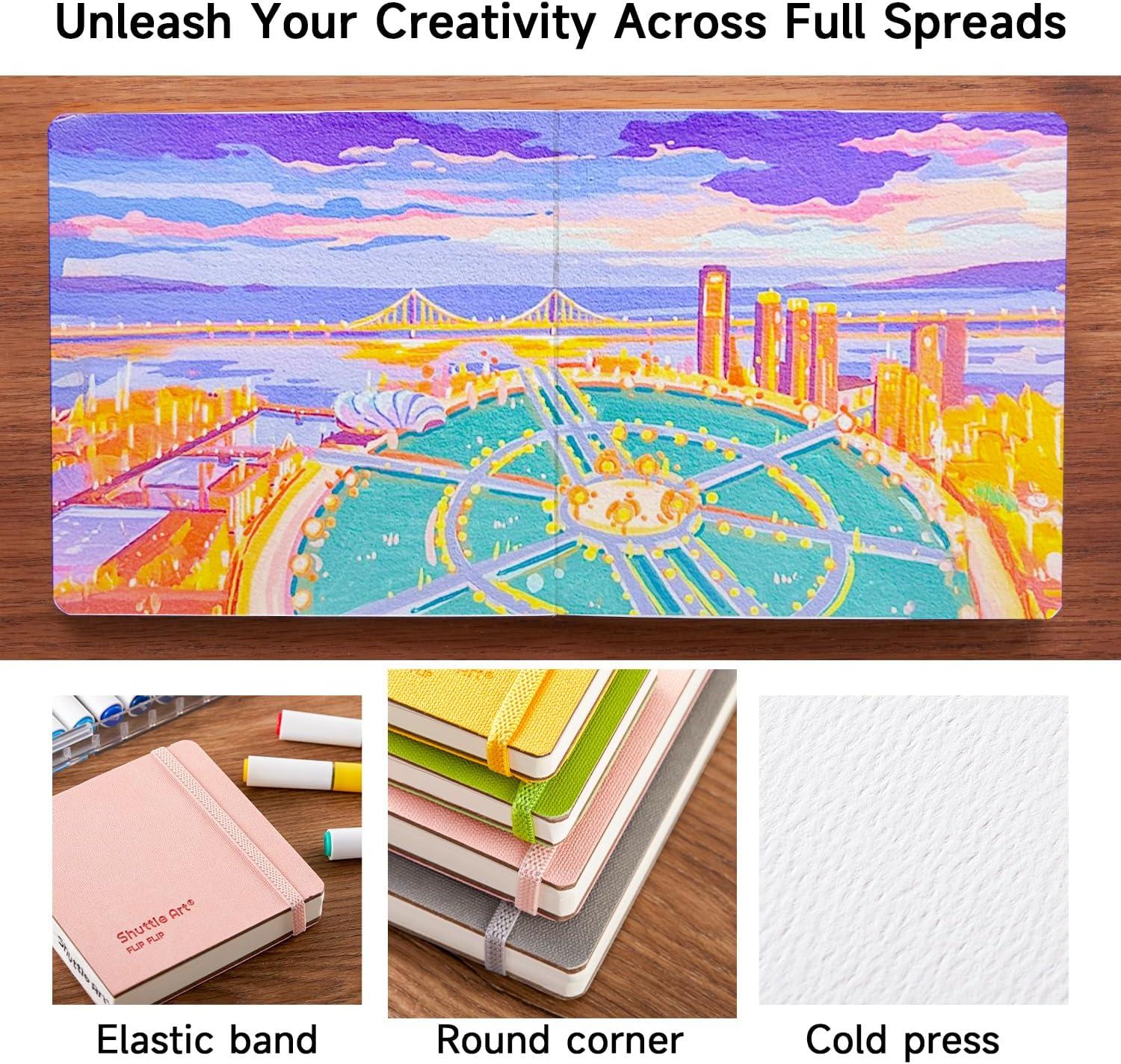 imageShuttle Art Acrylic Paint Marker Journal 30 Sheets 394x394 Watercolor Journal with 140LB 300 GSM Watercolor Paper for Acrylic Markers ampamp Watercolor394394 in