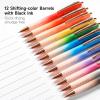Shuttle Art Fancy Pens Gift Set, 12 Pack Colored Retractable Black Ink Ballpoint Pens, Cute Pens 1.0mm Medium Point Waterproof Elegant Gift Set for Writing Journaling Note Taking School Office Home