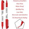 Shuttle Art Permanent Markers, 30 Pack Red Permanent Marker set,Fine Point, Works on Plastic,Wood,Stone,Metal and Glass for Doodling, Marking…