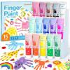 Shuttle Art Washable Finger Paint for Toddlers, 15 Vibrant Colors (1.2 fl oz) Toddler Paint, Non-Toxic Finger Painting for Toddlers 1-3, Kids Arts and Crafts