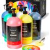 Shuttle Art Titanium White Acrylic Paint, 33.8oz/1000ml Large Capacity Pump Bottle with Cover, Fast Drying Non-Toxic, High Coverage Titanium White Paint for Kids, Artists, Students & DIY Crafts(Assorted)