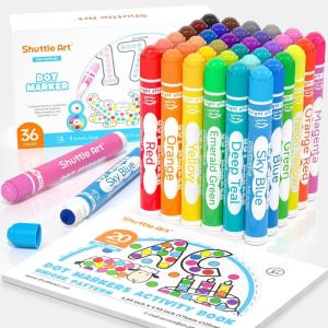 Shuttle Art Dot Markers, 12 Colors Washable Markers for Toddlers,Bingo Daubers Supplies Kids Preschool Children, Non Toxic Water-Based(36 Colors)