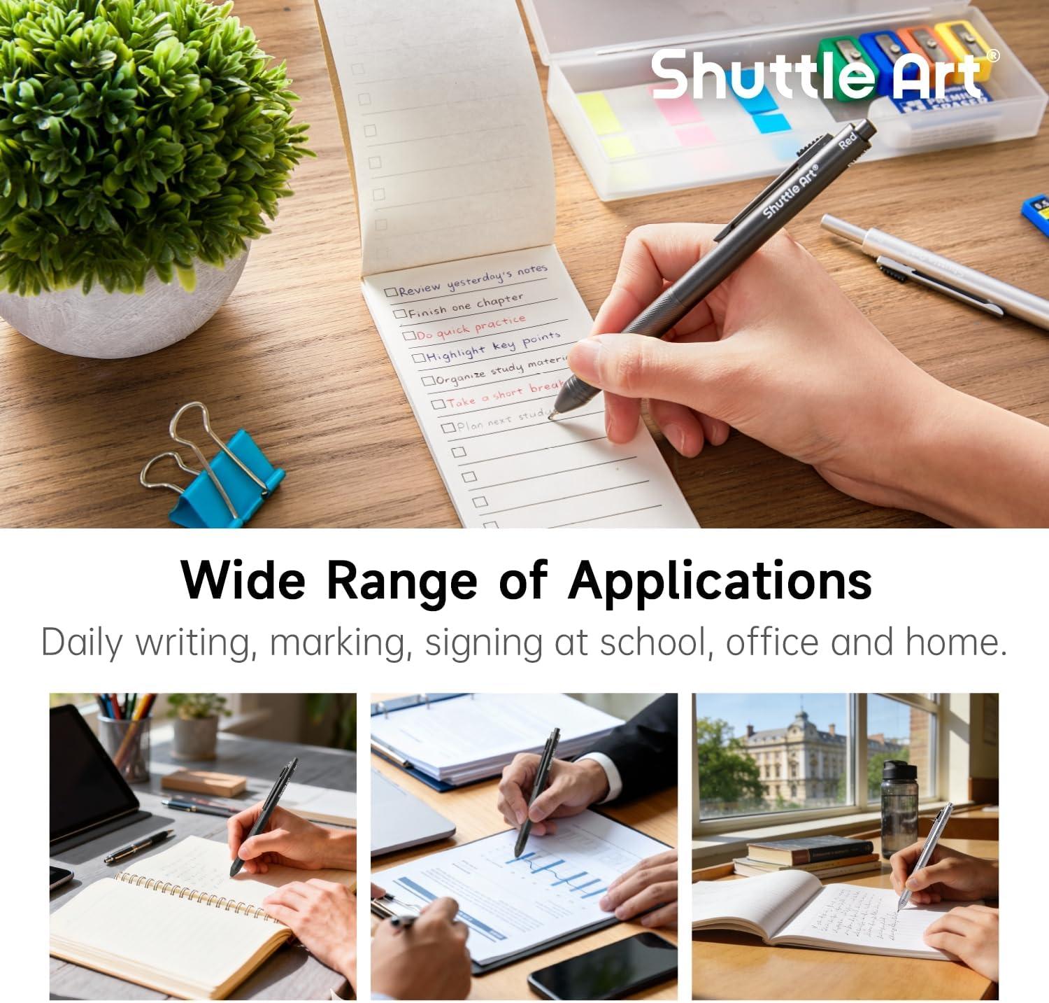 image:imageShuttle Art 4 in 1 Multicolor Pen 2 Pack Retractable Ballpoint Pens with 10mm Black Blue Red Ink and 05mm Mechanical Pencil Multifunction Pens Fresh Style Gift Set for Writing School Office HomeSleek Style