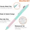 Shuttle Art 4 in 1 Multicolor Pen, 2 Pack Retractable Ballpoint Pens with 1.0mm Black Blue Red Ink and 0.5mm Mechanical Pencil, Multifunction Pens Fresh Style Gift Set for Writing School Office Home(Fresh Style)