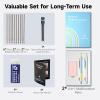 Shuttle Art 4 in 1 Multicolor Pen, 2 Pack Retractable Ballpoint Pens with 1.0mm Black Blue Red Ink and 0.5mm Mechanical Pencil, Multifunction Pens Fresh Style Gift Set for Writing School Office Home(Fresh Style)