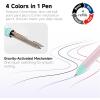 Shuttle Art 4 in 1 Multicolor Pen, 2 Pack Retractable Ballpoint Pens with 1.0mm Black Blue Red Ink and 0.5mm Mechanical Pencil, Multifunction Pens Fresh Style Gift Set for Writing School Office Home(Fresh Style)