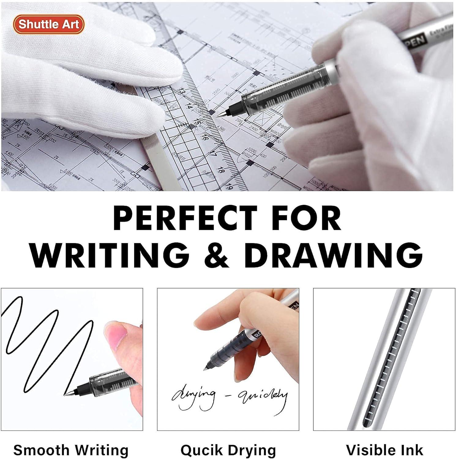 image:imageShuttle Art School amp Work Supplies Bundle9 Bright Colors Sticky Notes 25 Pack Black 05mm Fine Point Roller Ball Pens