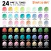 Shuttle Art Colored Gel Pens Bundle, 30 Vibrant Colored Journal Pens + 24 Pastel Tone Colors Cute Journal Pens 0.6mm for Adult Coloring Writing Drawing Journaling Note Taking School Office Home