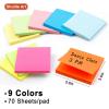 Shuttle Art School & Work Supplies Bundle, 15 Pack Black Japanese Style Pens + 9 Bright Colors Sticky Notes for Writing Journaling Taking Notes School Office Home