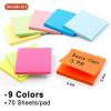 Shuttle Art School & Work Supplies Bundle,9 Bright Colors Sticky Notes + 23 Pack 6-in-1 0.7mm Retractable Ballpoint Pens