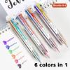 Shuttle Art School & Work Supplies Bundle,9 Bright Colors Sticky Notes + 23 Pack 6-in-1 0.7mm Retractable Ballpoint Pens