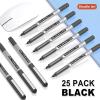 Shuttle Art School & Work Supplies Bundle,9 Bright Colors Sticky Notes + 25 Pack Black 0.5mm Fine Point Roller Ball Pens