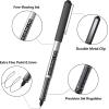 Shuttle Art School & Work Supplies Bundle,9 Bright Colors Sticky Notes + 25 Pack Black 0.5mm Fine Point Roller Ball Pens