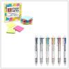 Shuttle Art School & Work Supplies Bundle,9 Bright Colors Sticky Notes + 23 Pack 6-in-1 0.7mm Retractable Ballpoint Pens