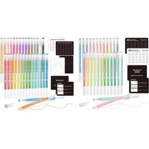 Shuttle Art Colored Gel Pens Bundle, 30 Vibrant Colored Journal Pens + 24 Pastel Tone Colors Cute Journal Pens 0.6mm for Adult Coloring Writing Drawing Journaling Note Taking School Office Home