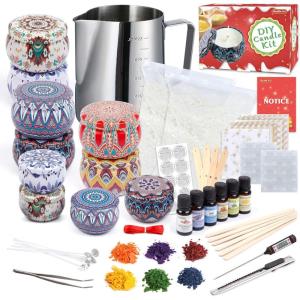 Candle Making Kit, Shuttle Art Candle Making Supplies for Adults, Complete DIY Beginners Set Including 3 LB Soy Wax, Fragrance Oil, Candle Dye, Wicks, Tins, Melting Pot, Gift Wrapping Paper and More