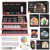 Shuttle Art 149 Piece Deluxe Art Set, Art Supplies in Wooden Case, Painting Drawing Art Kit with Crayons Colored Pencils Oil Pastels Coloring Book Sketch Pad for Kids Adults(Pink)