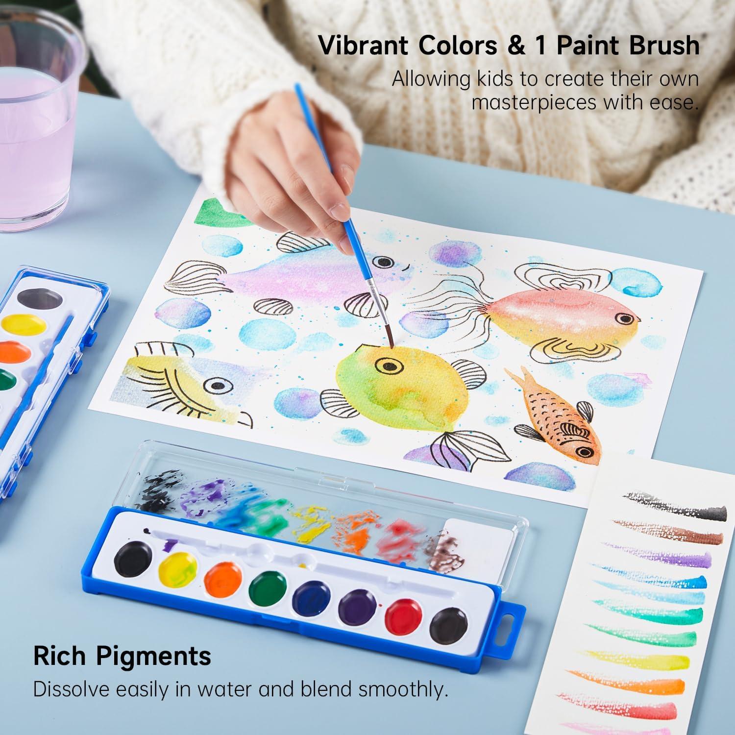 image:imageShuttle Art 960 Crayons Bulk Set Bundle 960 Count 40 Boxes of 24 Assorted Colors 40 Pack 8 Colors Watercolor Paint Set Bulk