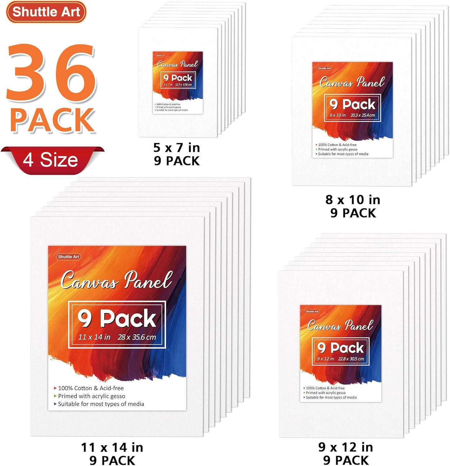 image:imageShuttle Art Acrylic Painting Bundle Set for 66 Colors Acrylic Paint in Tubes 22ml074oz 36 Multi Pack Painting Canvas Panels
