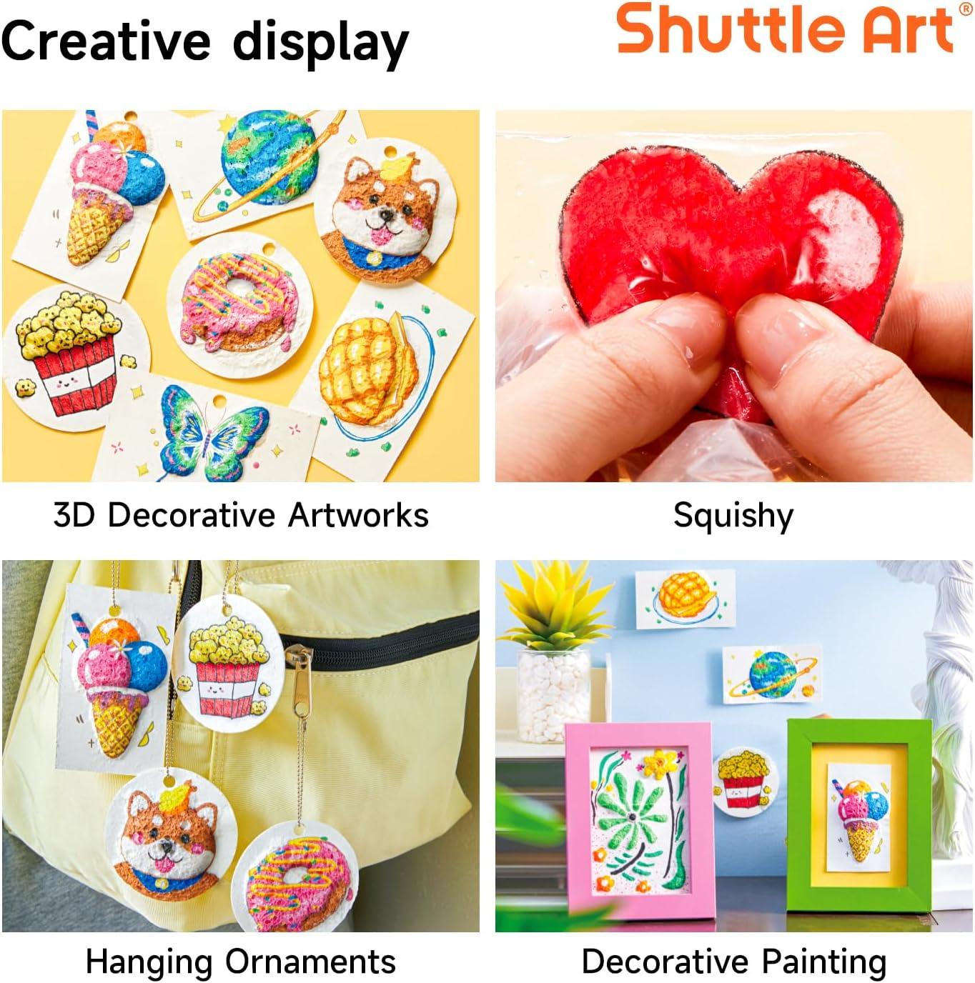 image:imageShuttle Art Magic Foam Texture Painting Set for 44pcs with 12 Markers 68pcs Magical 3D Effect Texture Painting Kit