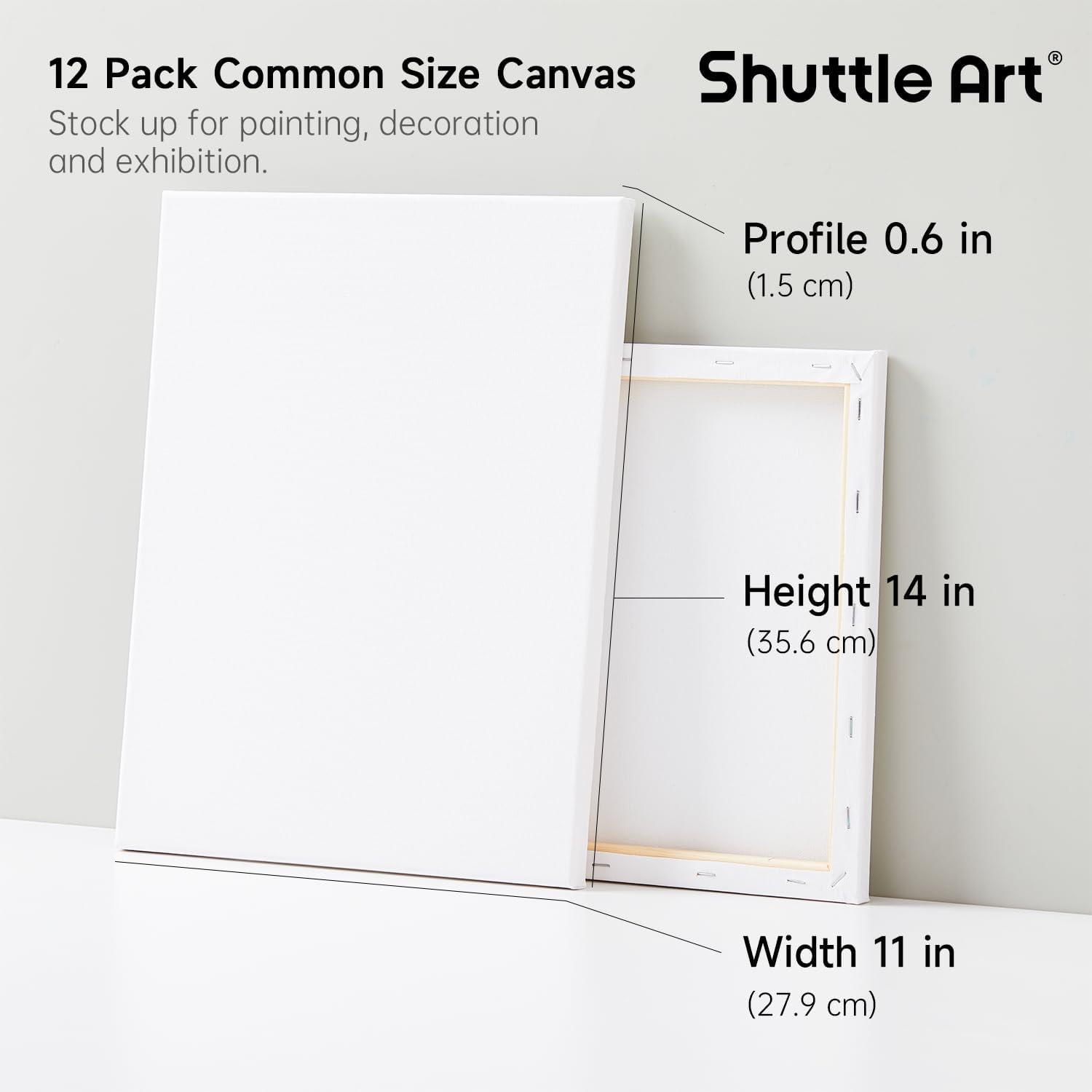 image:imageShuttle Art Stretched Canvas and Acrylic Paint Bundle Art Painting Supplies Set for 50 Colors Acrylic Paint Bottles 60ml2oz amp 12 Pack Painting Canvas 11x14