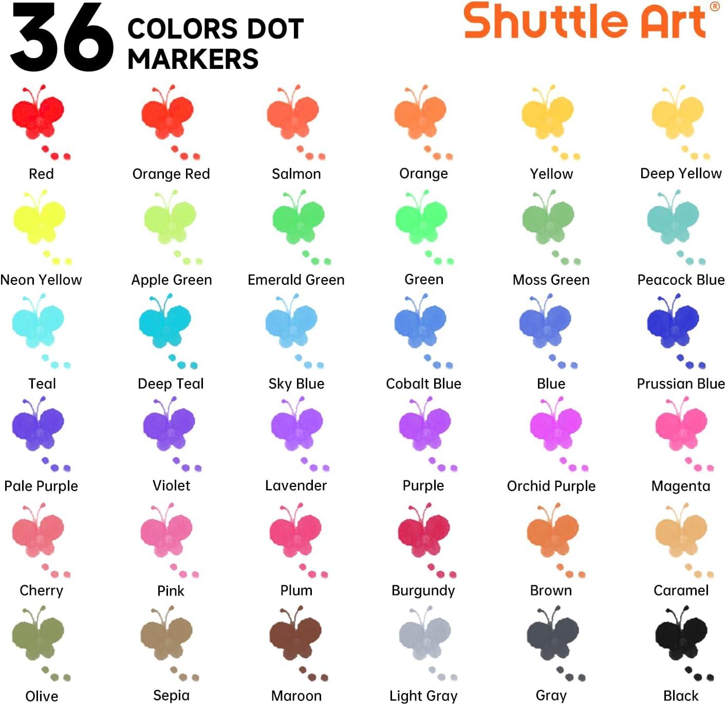 image:imageShuttle Art Washable Dot Markers Bundle 36 Colors Dot Markers with Free Activity Book 32 Colors Solid Tempera Paint