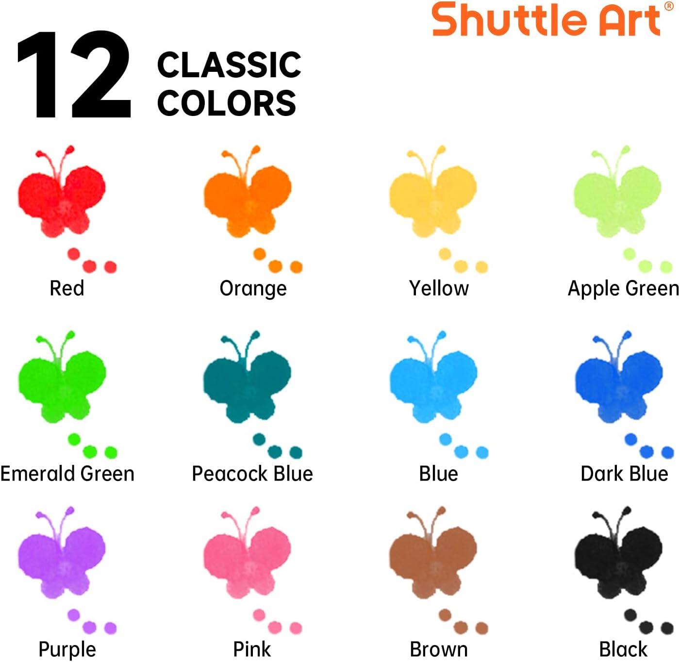 image:imageShuttle Art Washable Finger Paint Set Bundle Set of 12 Colors Dot Markers 33 Pack Washable Finger Paint Set