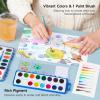 Shuttle Art 16 Colors Watercolor Paint Set Bundle – 15 Pack 16 Colors Watercolor Paint Set Bulk + 240 Pack 12 Assorted Colors Washable Super Tips Markers