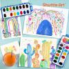 Shuttle Art 16 Colors Watercolor Paint Set Bundle – 15 Pack 16 Colors Watercolor Paint Set Bulk + 240 Pack 12 Assorted Colors Washable Super Tips Markers