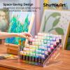Shuttle Art Acrylic Paint Organizer, 7 Layers Clear Storage Rack, Snap On Organizer for Acrylic Paint, Oil Paints, Nail Polish and Craft Supplies