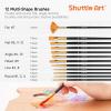 Shuttle Art Acrylic Painting and Paint Organizer Bundle, 80 Colors Acrylic Paint Set (2oz/60ml) with 12 Paint Brushes and 7-Layer Clear Paint Organizer