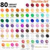 Shuttle Art Acrylic Painting and Paint Organizer Bundle, 80 Colors Acrylic Paint Set (2oz/60ml) with 12 Paint Brushes and 7-Layer Clear Paint Organizer