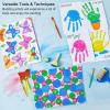 Shuttle Art Washable Finger Paint Set Bundle, Set of 12 Colors Dot Markers + 33 Pack Washable Finger Paint Set