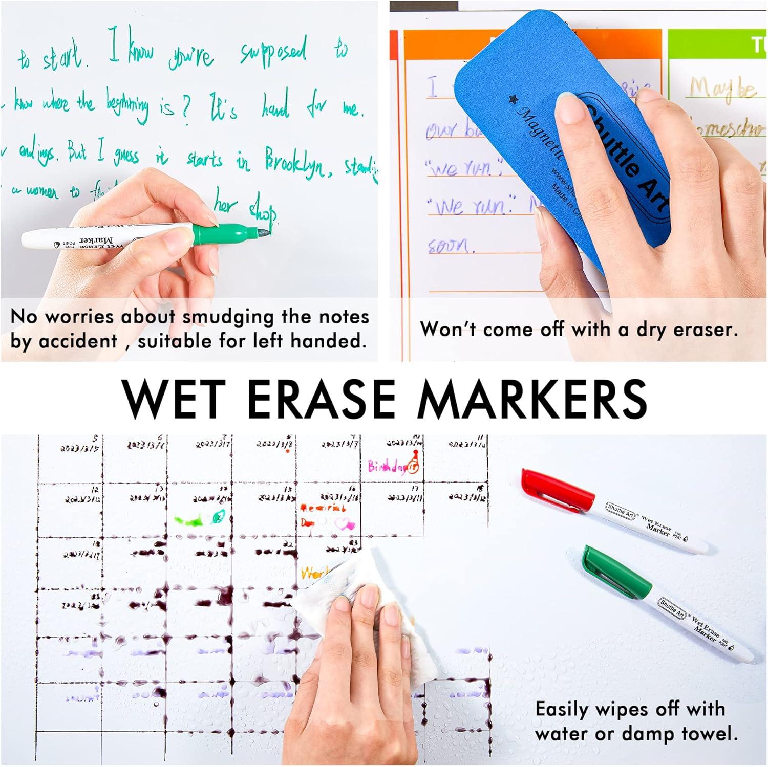 image:imageShuttle Art 30Piece Wet Erase Markers Bundle 15 Colors 15 Red Chisel Tip 07mm Water Resistant EcoFriendly Ideal for Writing amp Painting