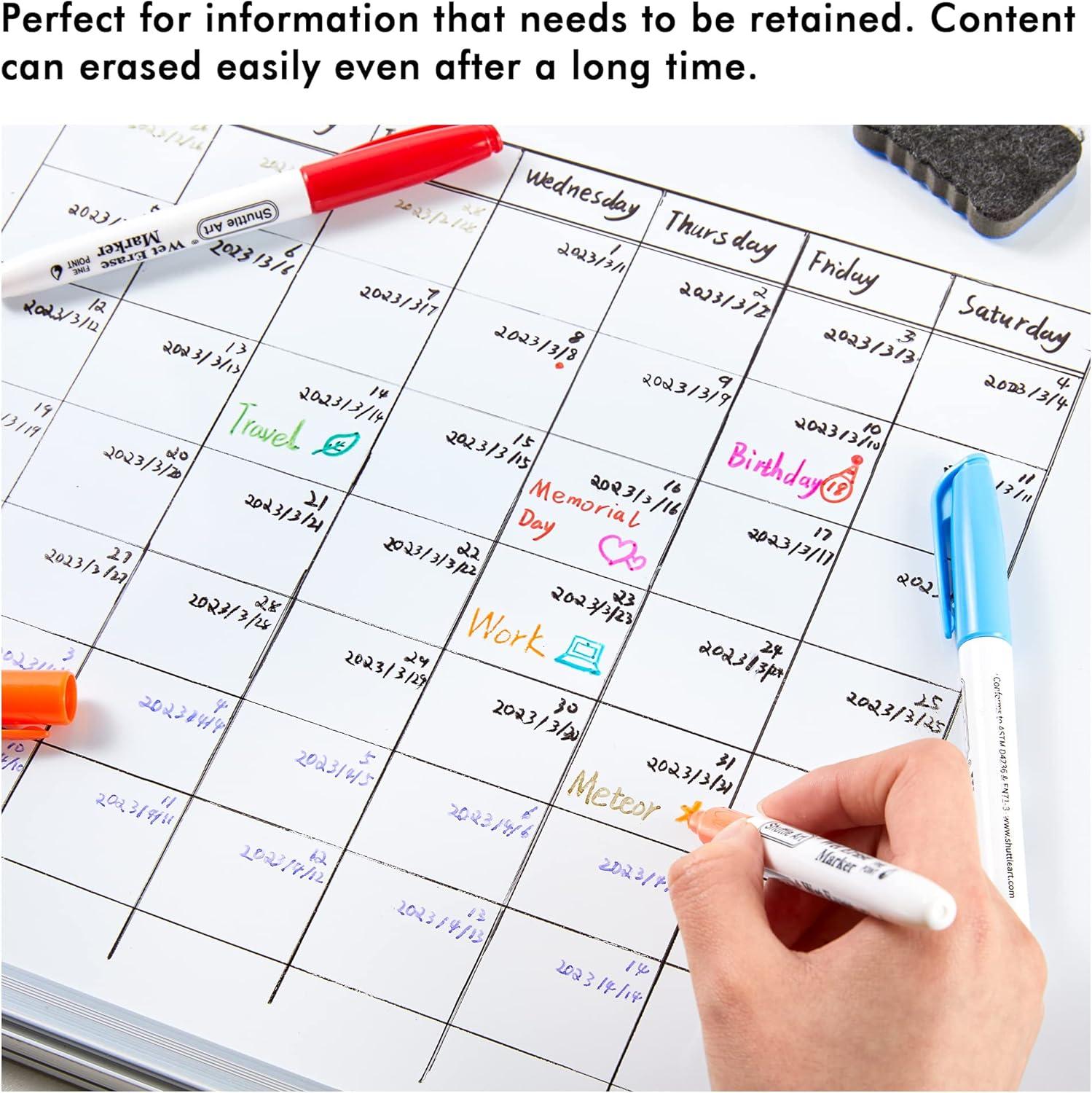 image:imageShuttle Art 30Piece Wet Erase Markers Bundle 15 Colors 15 Red Chisel Tip 07mm Water Resistant EcoFriendly Ideal for Writing amp Painting