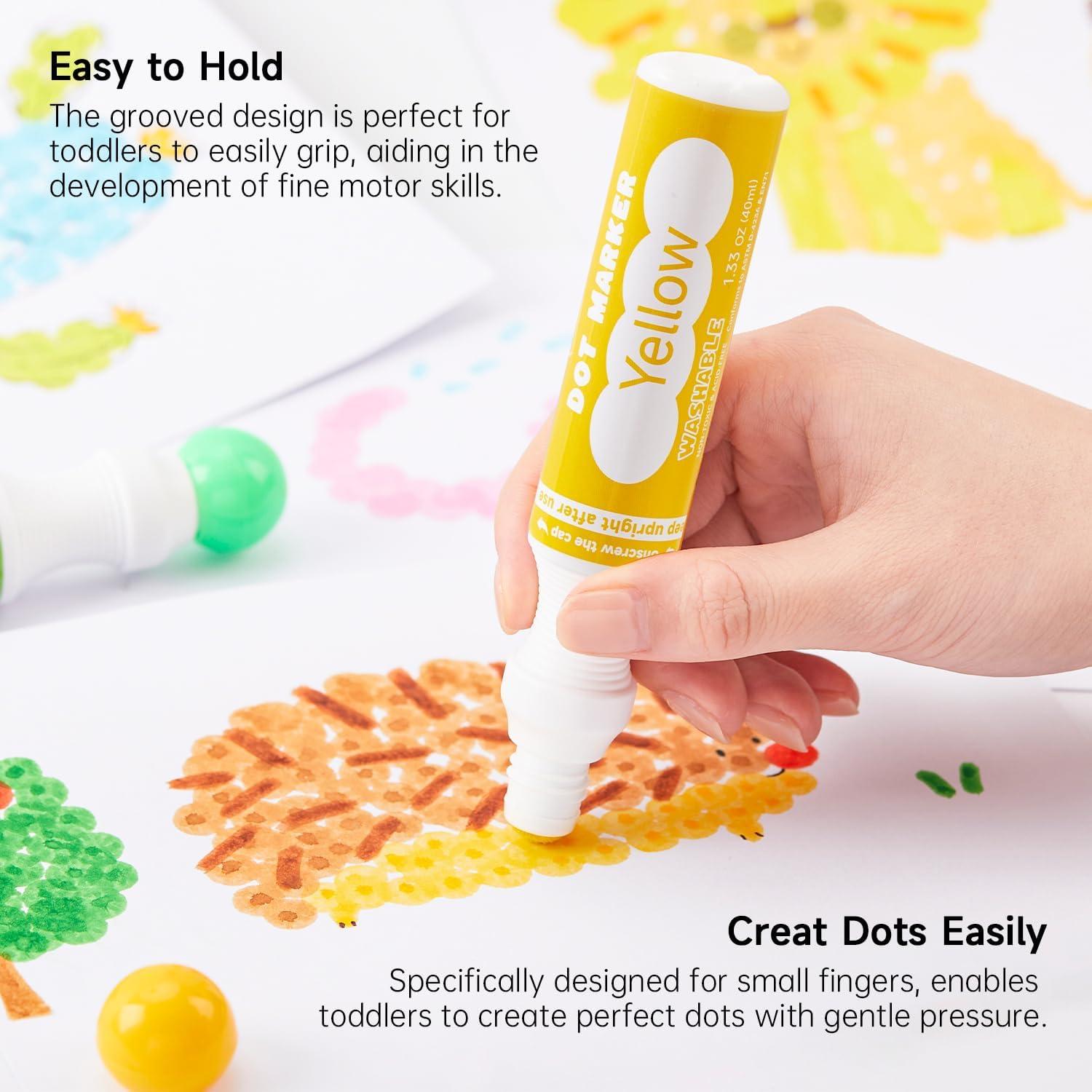 image:imageShuttle Art 33 Pack Non Toxic Kids Painting Set with 10 Colors Dot Markers 14 Colors Bingo Daubers with 20 Unique Patterns