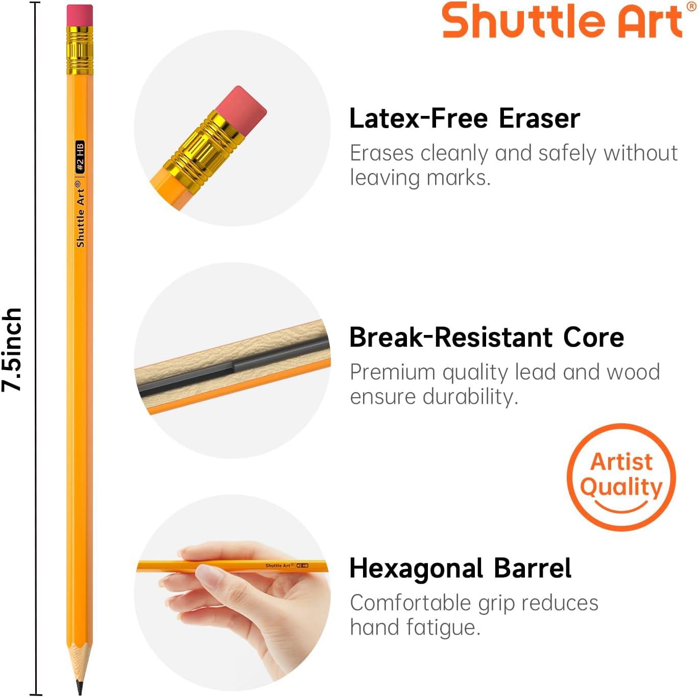 image:imageShuttle Art 8 Colors Watercolor Paint Set Bundle 24 Pack 8 Colors Watercolor Paint Set Bulk 180 Pack 2 HB woodcased yellow pencils with Erasers