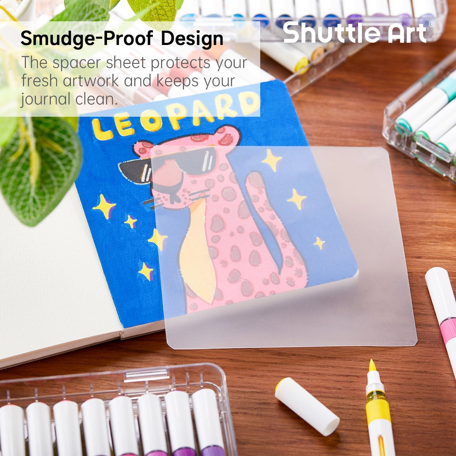 image:imageShuttle Art Acrylic Paint Markers and Marker Journal Set 48 Colors Automatic Ink Control Acrylic Paint Markers 551x551 Watercolor Journal Set