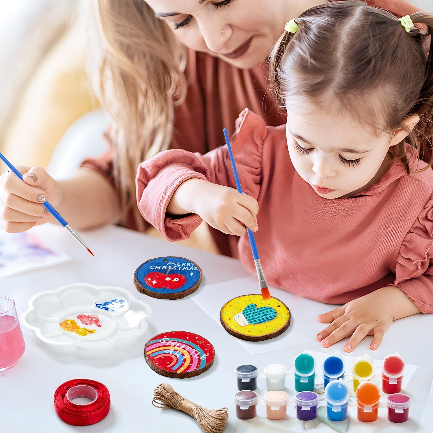 image:imageShuttle Art Acrylic Paint Markers and Wood Slices Kit Set of 25 Colors Dual Tip Acrylic Paint Markers 35 PCS Wood Slices Kit