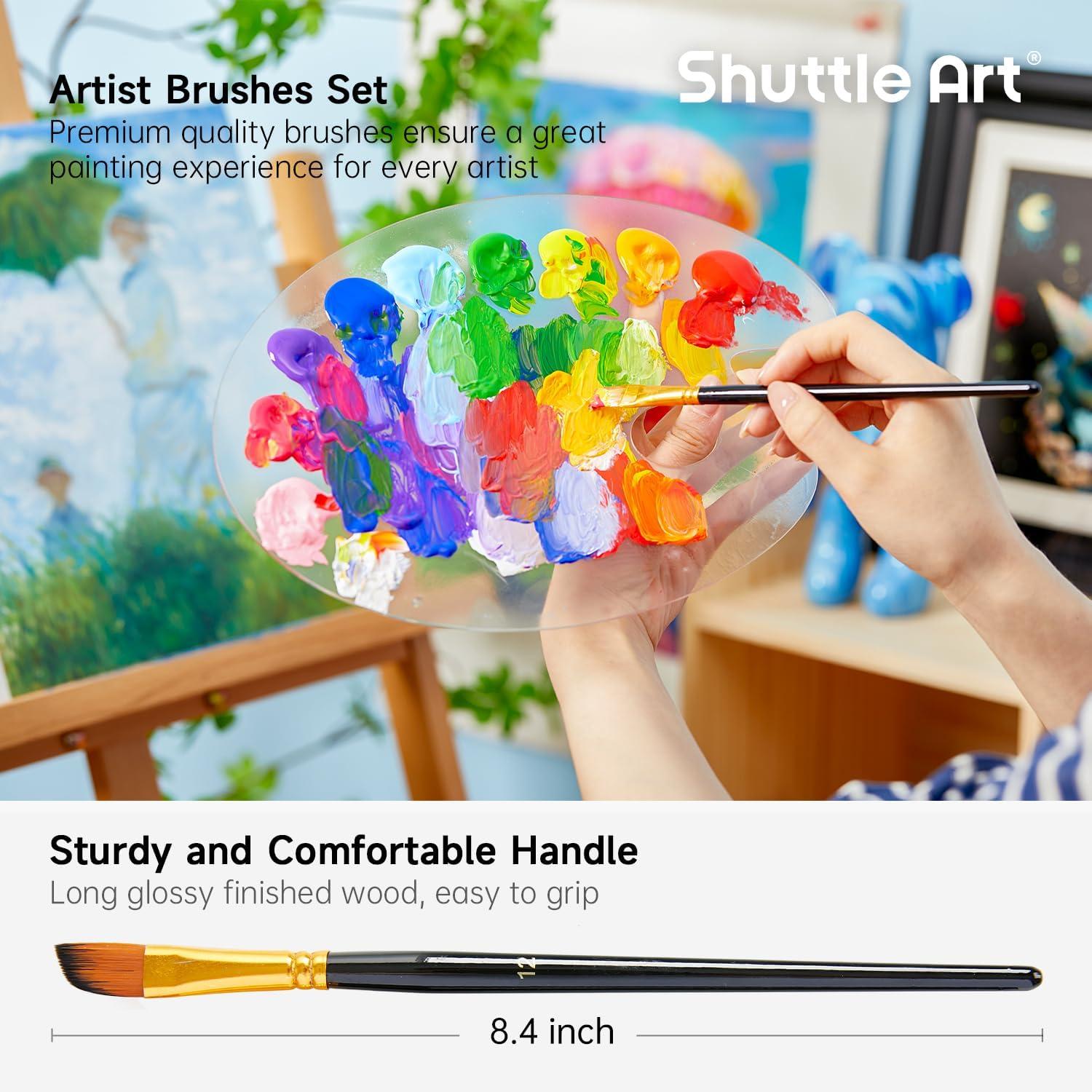 image:imageShuttle Art Acrylic Paint and Brush Set Bundle 12 Colors Acrylic Paint and 12 PCS Brush with Case